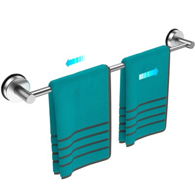 Ridstar Adjustable Towel Rack for Bathroom Wall Mounted - 14.6-24 Inch Towel Bar Holder for Glass Shower Door, No Drill Bathroom Accessories - Silve