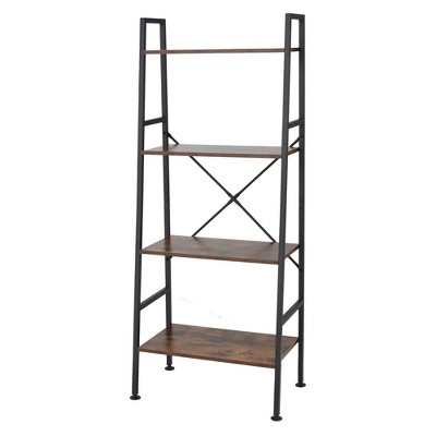 Modern 4 Tier Bookshelf Bookcase Utility Storage Shelf Organizer for Home  Study Office with Display Rack Black/Walnut in 2023