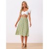 Allegra K Women's Chiffon Summer Vintage Floral Print A-Line Midi Skirts - 3 of 4