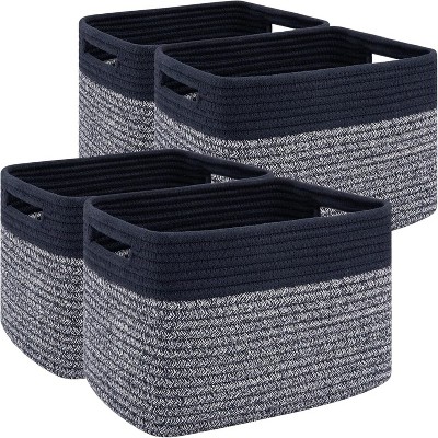 BRINJOY 4 Pack Storage Baskets for Organizing, Woven Baskets for Shelves - Perfect for Toys, Books, Towels, and Clothes