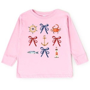 The Juniper Shop Coquette Nautical Collage Toddler Long Sleeve Tee - 1 of 4