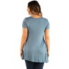 24seven Comfort Apparel Womens Short Sleeve Plus Size V Neck Tunic T Shirt Top - 3 of 4