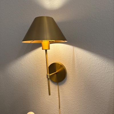 Metal Wall Sconce (includes Led Light Bulb) Brass - Threshold™ Designed  With Studio Mcgee : Target