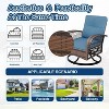 3-Piece Swivel Rocking Patio Chairs Set with 2 360-Degree Swivel Rocking Chairs and Tempered Glass Table, Bistro Set With Thickened Cushions - 4 of 4