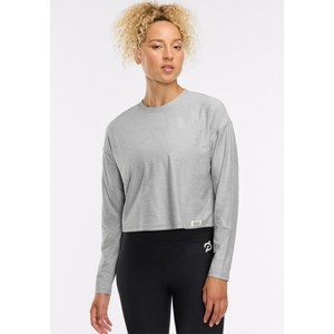 Peloton Women's Dreamblend Crewneck Long Sleeve, Light Heather Grey - 1 of 4