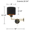 Possini Euro Design Possini Euro Rumi 13 1/4"H Gold and Black Swing-Arm Plug-In Wall Lamp - 4 of 4
