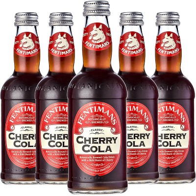 Fentimans Botanically Brewed Cherry Cola Sparkling Soda, 5 Pack, 9.3 fl oz Bottles – Premium Craft Soda/Mixer for Cocktails & Refreshing Drinks