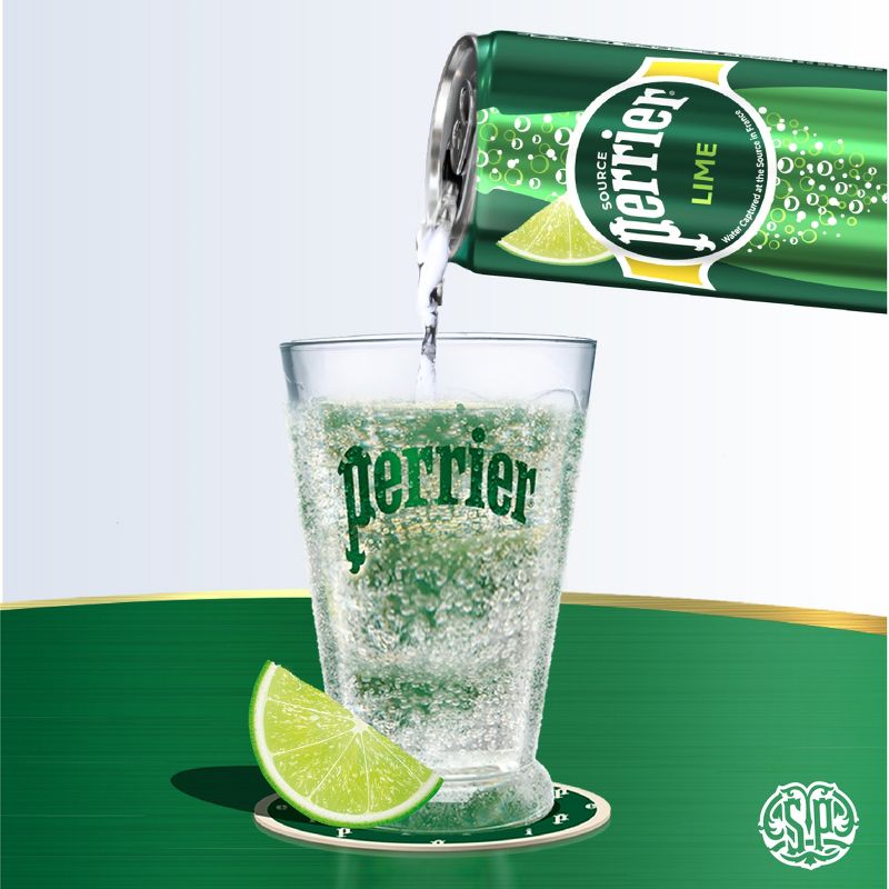 Perrier Lime Flavored Sparkling Water - 8pk/11.15 fl oz Cans, 4 of 12