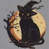 Rerun Island Women Black Cat Moon Bg Short Sleeve Graphic Cotton Cropped Loose T-shirt - 2 of 4