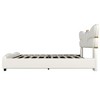 Lyngins Modern Butterfly-Shaped Platform Bed Frame with PU Leather Upholstered Headboard, Queen Bed Frame with Gold Metal Decor, No Box Spring Needed - 4 of 4
