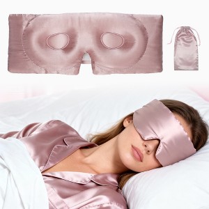 Unique Bargains 22 Pure Silk Sleep Mask with Travel Pouch 1 Pc - 1 of 4