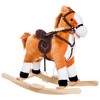 Cesicia Plush Cowboy Rocking Horse, Wooden Ride-On Toy, Wild West Fun, Brown, for 3-6 Years - 2 of 4