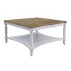 Galano Marcello 33.1 in. Square Solid Wood Top Coffee Table in White and Oak, White, Oak - 3 of 4