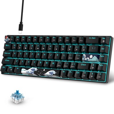 V800 68 Keys Gaming Keyboard USB Wired Portable RGB Backlight Keyboard for Windows Laptops Computer (Black)