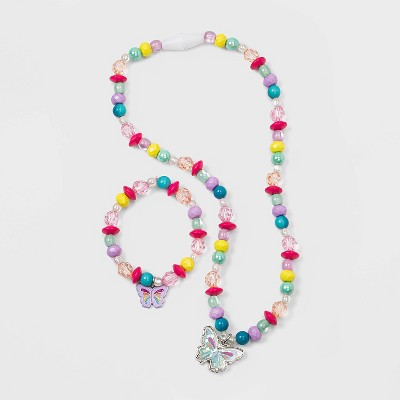 Toddler Girls' Glitter Butterfly Bracelet and Necklace Set - Cat & Jack™