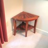Redmon Genuine Teak Corner Shower Bench, Underseat Shelf Storage, Teak Woodgrain - 4 of 4