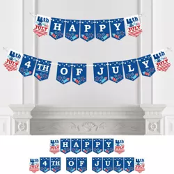 Big Dot of Happiness Firecracker 4th of July - Red, White and Royal Blue Party Bunting Banner - Party Decorations - Happy 4th of July