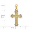 Black Bow Jewelry 14k Yellow Gold & White Rhodium Filigree Cross Pendant, 14 x 26mm - 4 of 4