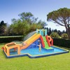 Outsunny 6 in 1 Kids Inflatable Bounce House with Slide, Pool, Climbing Wall, Water Cannon, Basketball Hoop, Football Stand for 3-8 Years Old - image 2 of 4