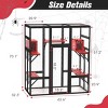 SEVOBAL 62.5" Gothic Outdoor Large Cat Catio Wood Cat Enclosure with Platforms and Condos Patio Cat Window Box Weatherproof Black and Red for Festival - 3 of 4