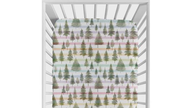 Sweet Jojo Designs Gender Neutral Unisex Baby Fitted Crib Sheet Woodland Pine Tree Green, 2 of 8, play video