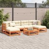 vidaXL 7 Piece Patio Sofa Set with Cushions - Wax Brown - 3 of 4
