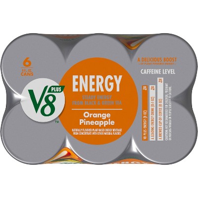 V8 +ENERGY Orange Pineapple Energy Drink - 6pk/8 fl oz Cans