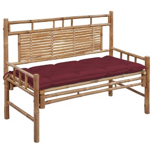 Garden Bench Natural Bamboo Bamboo 47.2 in Waterproof Materials - 1 of 4