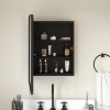 Emma and Oliver Metal Framed Bathroom Medicine Cabinet with Reversible, Recessed Design and Beveled Rounded Mirror - 2 of 4