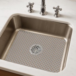 Home Mart Goods Grey Durable Rubber Non-Slip Fast Draining Kitchen Sink Mat - 12"x11" - 1 of 2