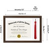 Americanflat 11x16 Walnut Graduation Frame  2 Opening Mat Displays 8.5"x11" Diploma or Certificate and Tassel. Tempered Shatter-Resistant Glass. - 2 of 4