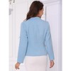 INSPIRE CHIC Women's Tweed Long Sleeve Notched Collar Open Front Casual Elegant Work Suit Blazer - image 3 of 4