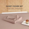 Cotton Duvet Cover Set, Queen, Dusty Rose Pink, 100 Washed Cotton, Breathable Percale, Farmhouse Bedding, 3 Pieces - 2 of 4
