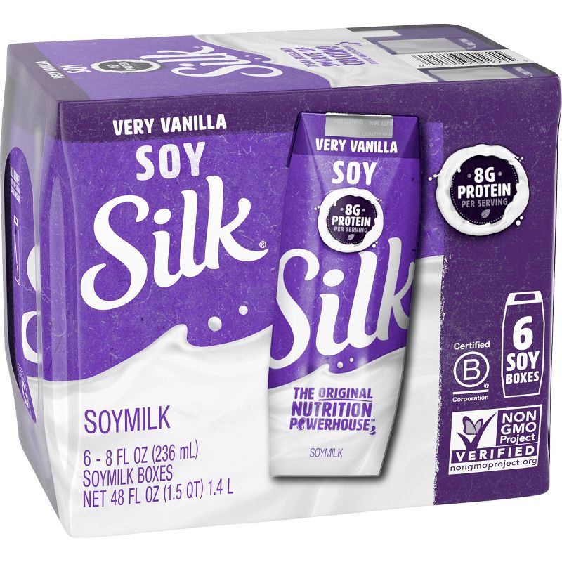 Silk Shelf-Stable Very Vanilla Soy Milk - 6ct/8 fl oz Boxes, 3 of 8