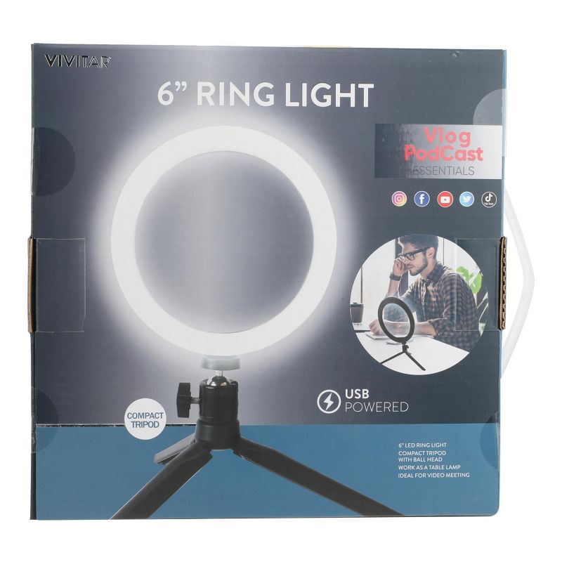 Vivitar 6" Streaming Essentials LED Ring Light, 5 of 6