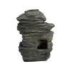 13.25" Natural Water Rock Fountain with 4 Levels Stone Gray - Hi-Line Gift - image 3 of 4