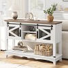 Farmhouse Console Table with Storage, 46" Entryway Table with Cabinet, Rustic Sofa Table with Sliding Barn Doors, for Entryway, Living Room, Hallway - 4 of 4