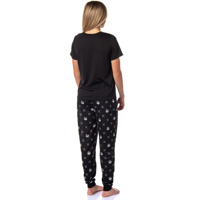 The Nightmare Before Christmas Women's Jack Skellington Jogger Pajama Set Black, 4 of 5