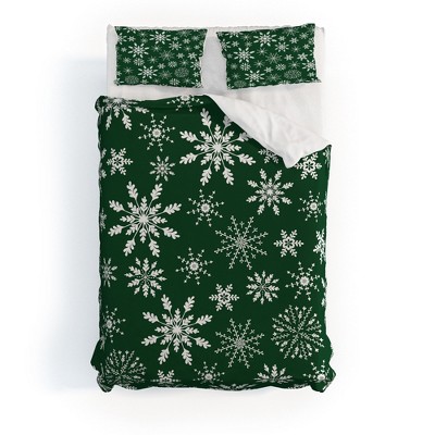 Iveta Abolina Silent Night Green Duvet Cover + Pillow Sham(s) - Deny Designs