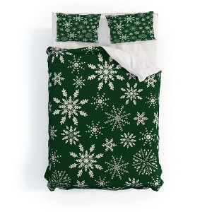 Iveta Abolina Silent Night Green Duvet Cover + Pillow Sham(s) - Deny Designs - 1 of 4