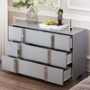 NicBex 6 Drawers Mirrored Nightstand,Bedside Table with Metal Handles,Modern Side Table for Bedroom - 2 of 4