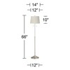 360 Lighting Abba Modern Floor Lamp Standing 66" Tall Brushed Nickel Silver Beige Fabric Tapered Drum Shade for Living Room Bedroom Office House Home - 4 of 4