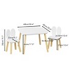 FURNIinspire Kids Table Sets 3 Pieces Rabbit Themed Toddler Table Chair Set, Children Wooden Activity Play Table Set, White, 23.6"*23.6"*17.3" - 3 of 4