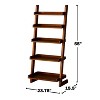 Kumasinova 55"H 5-Tier Ladder Bookshelf with Open Shelves,Elegant Vertical Display Storage Organizer,Compact Bookcase for Office & Study,Antique Oak - 3 of 4