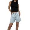 Women's Distressed Straight Leg Denim Shorts - HIDDEN - image 3 of 4