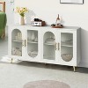 TV Stand With Storage with 4 Doors,60" W Functional Storage Cabinets TV Stands for TVs up to 65" with 2 Adjustable Shelf And Gold Legs-Maison Boucle - 2 of 4