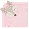 Hudson Baby Infant Girl Cotton Rich Hooded Towels, Fawn, One Size - 4 of 4