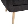 Bestier Black Mid-Century Modern Fabric Accent Armchair Single Sofa with Rubber Wood Legs Linen Upholstery for Living Room - 3 of 4