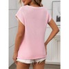 Womens Knit Tops Raglan Sleeve V Neck Color Block Pullover Sweater Top - 2 of 4