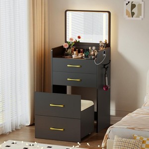 Vlsrka 3-in-1 Vanity Desk with Flip Top Mirror and Lights. - 1 of 3